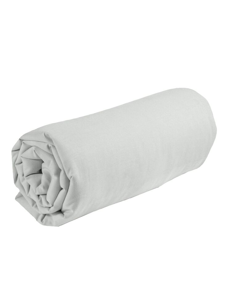 Drap-housse uni coton bonnet 32 cm (gris perle)