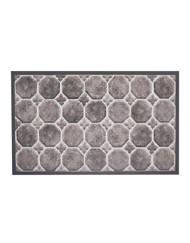 Tapis vinyle imitation tomettes (taupe)