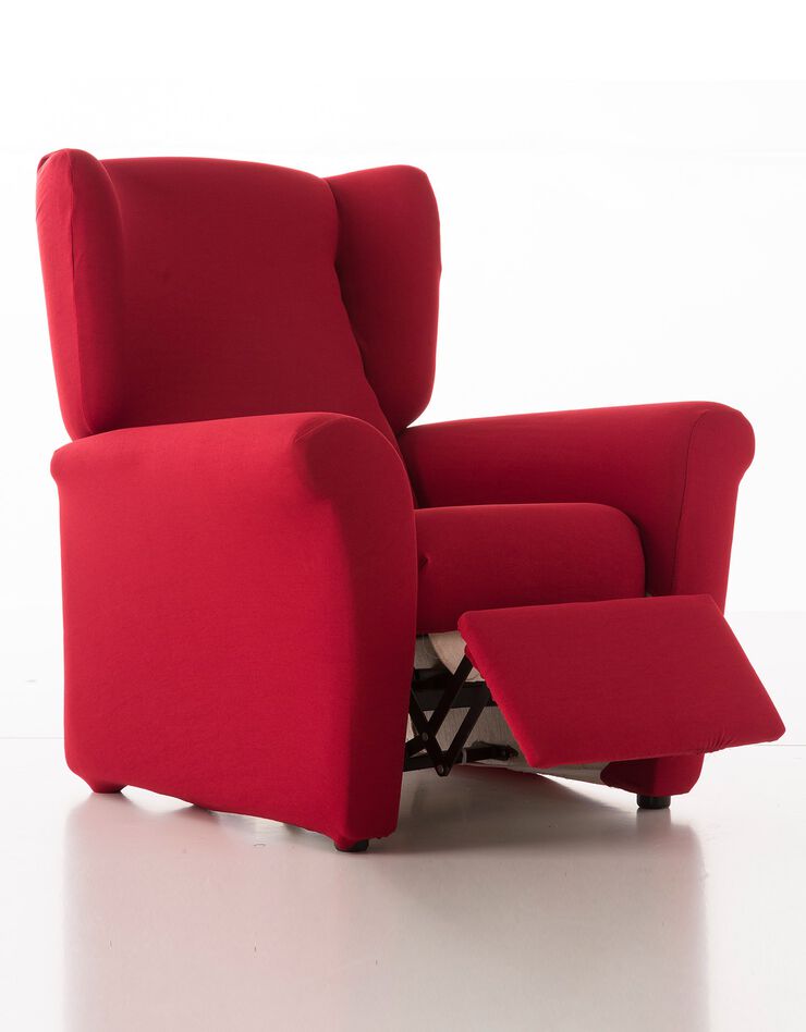 Housse unie fauteuil bi-extensible   (rouge)