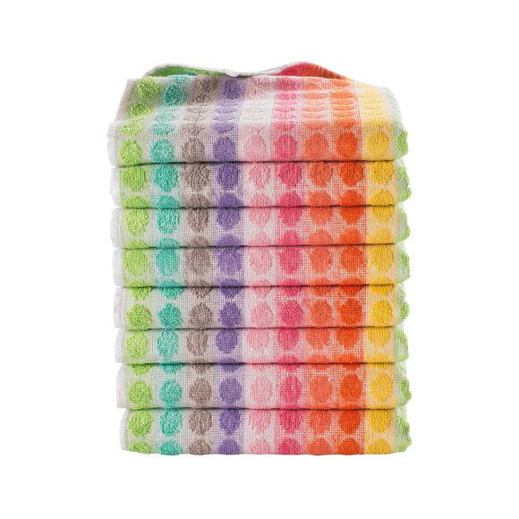 Essuie-mains éponge pois rayures - lots (multicolore)