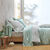 Linge de lit Héritage flanelle à motifs volutes (vert / blanc)