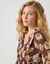 Robe courte texturée imprimée floral (chocolat)