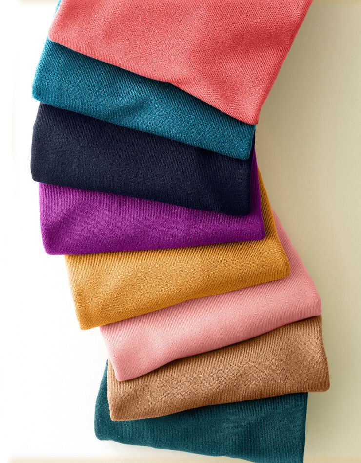 Pull col rond uni toucher cachemire (bleu prusse) Pull col rond uni toucher cachemire (bleu prusse)