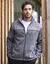 Sweat zippé col montant maille doublée molleton (gris chiné)