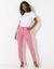 Pantalon droit sculptant, renfort gainant (rose)