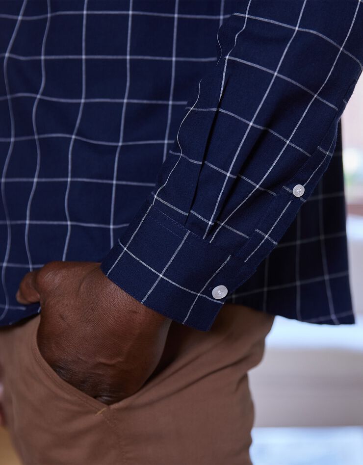 Chemise en flanelle carreaux légère (marine) Chemise en flanelle carreaux légère (marine)