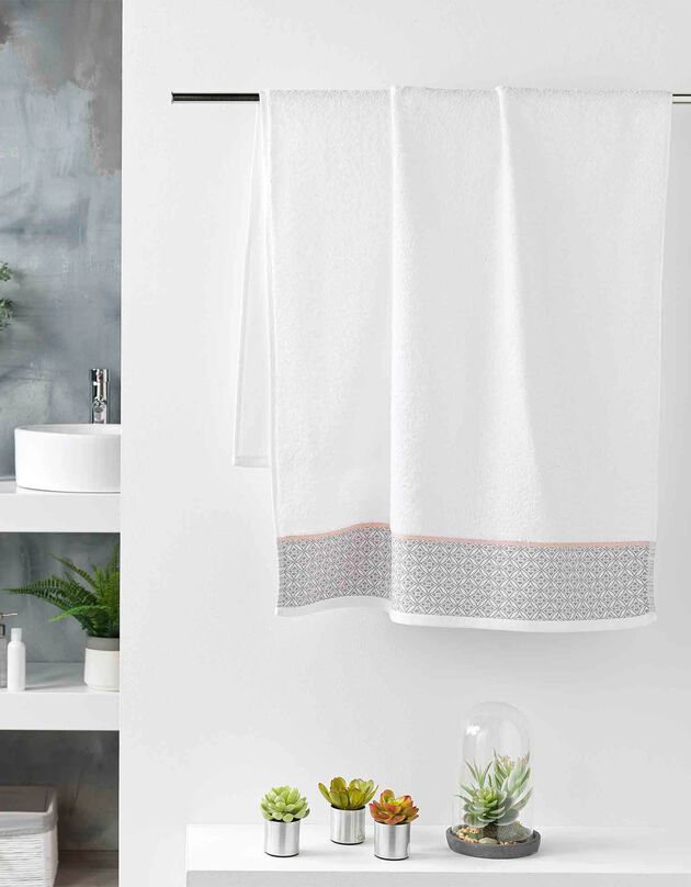 Éponge coton liteau imprimé mosaïque - 450g/m² (blanc) Éponge coton liteau imprimé mosaïque - 450g/m² (blanc)