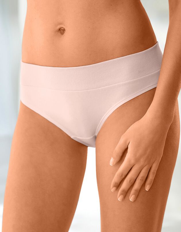 Culotte midi coton stretch ceinture confort - lot de 2 (kaki + peau)