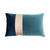 Coussin rectangulaire velours tricolore (vert / bleu)
