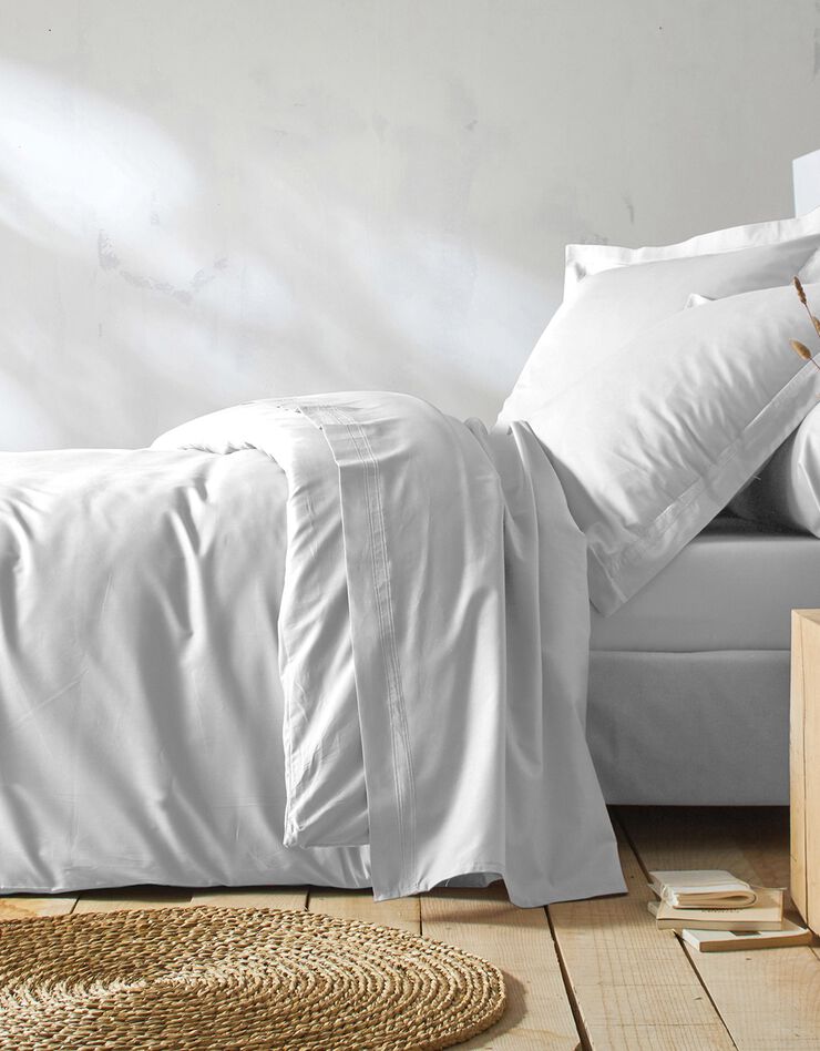 Linge de lit uni percale (blanc)