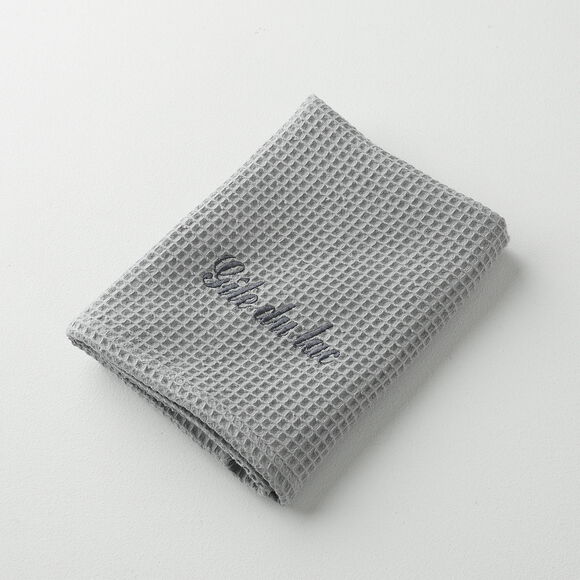 Serviette de bain nid d'abeille  Colombine®, personnalisable, 240 g/m2 (gris)