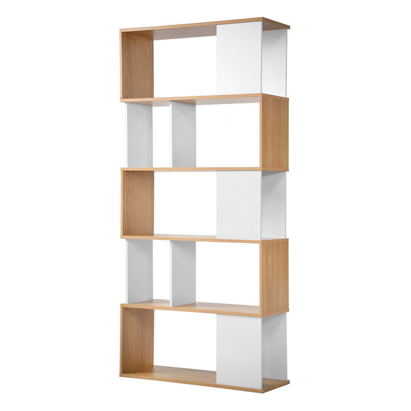 Etagère bibliothèque haute YOLTY (naturel/blanc)