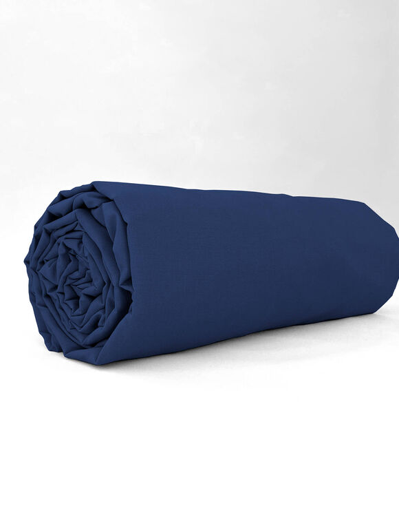 Drap-housse irr&eacute;tr&eacute;cissable uni coton  (bleu azur)