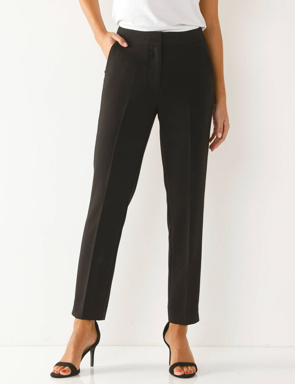 Pantalon 7/8ème coupe cigarette, uni (noir)