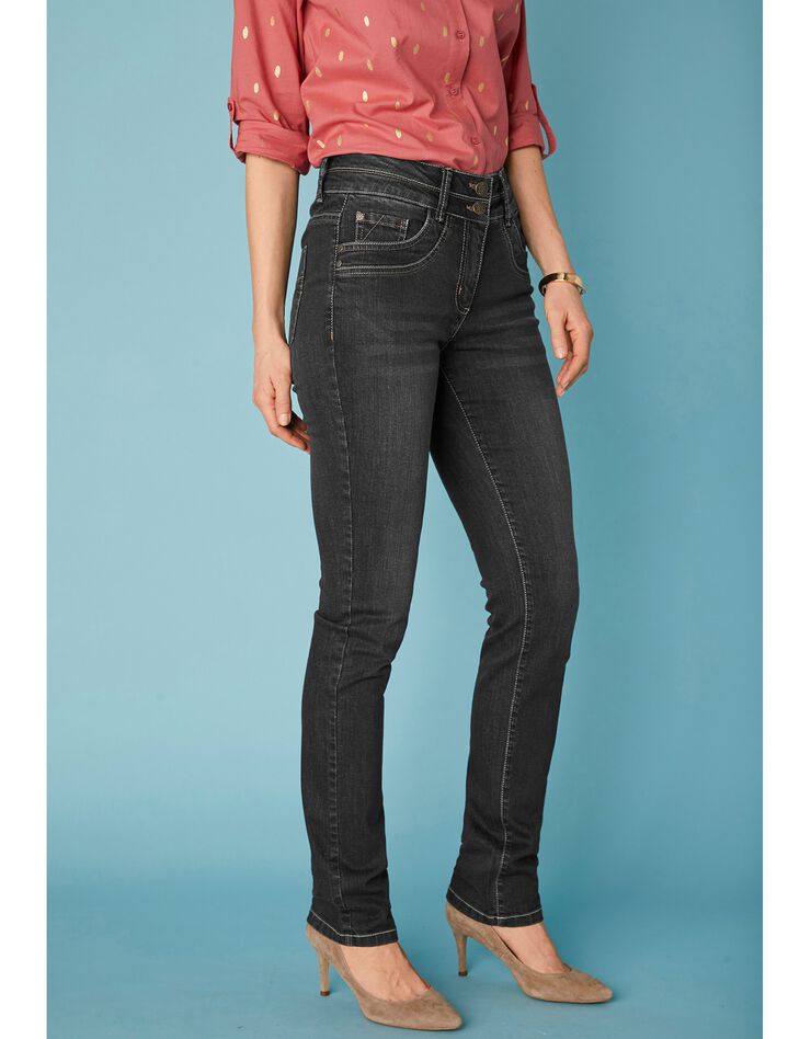 Jean coupe droite délavé stretch (black) Jean coupe droite délavé stretch (black)