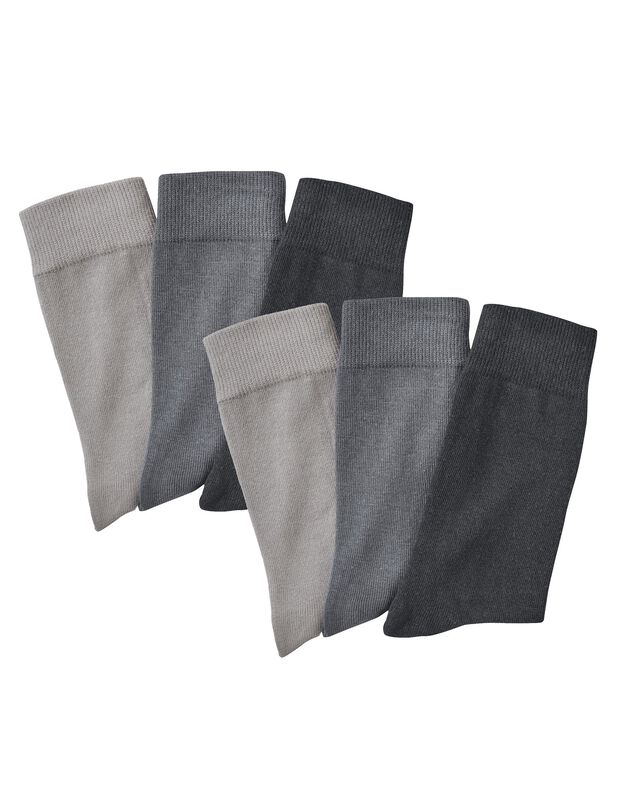Mi-chaussettes basiques - lot de 6 paires (gris)