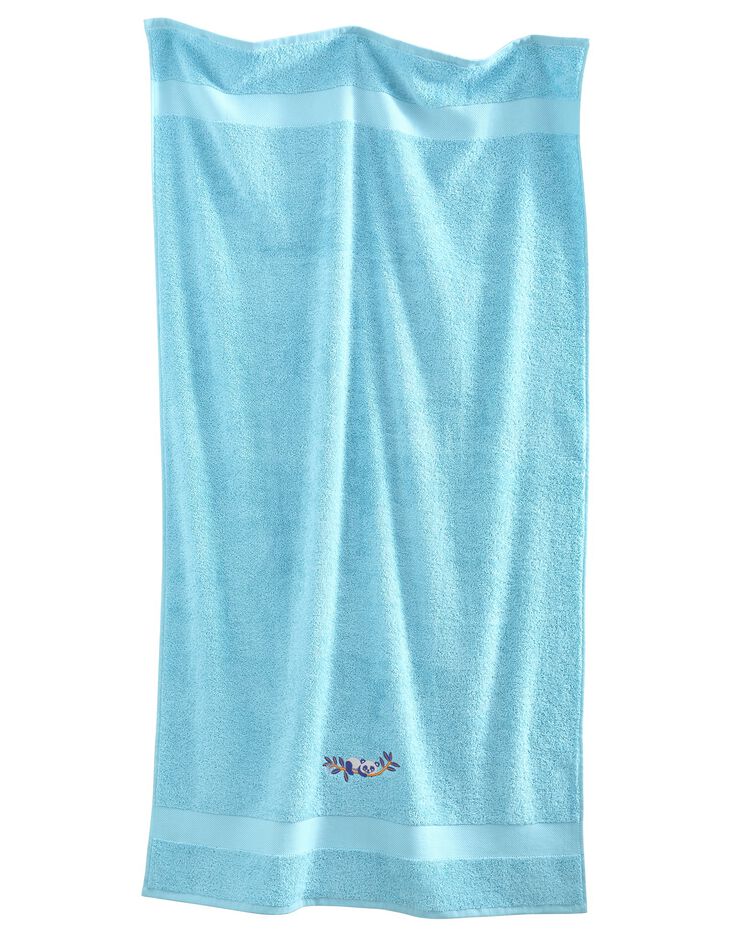 Collection éponge enfant brodée panda coton - 380 g/m² (bleu glacier)
