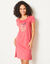 Chemise de nuit courte imprimée chat (corail)