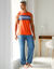 Débardeur pyjama rayures coton  (orange)