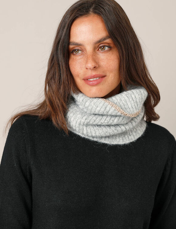 Tour de cou, maille détails brillants  (gris)