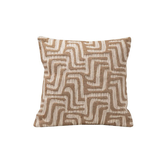 Coussin tissé jacquard graphique  (blanc / naturel)