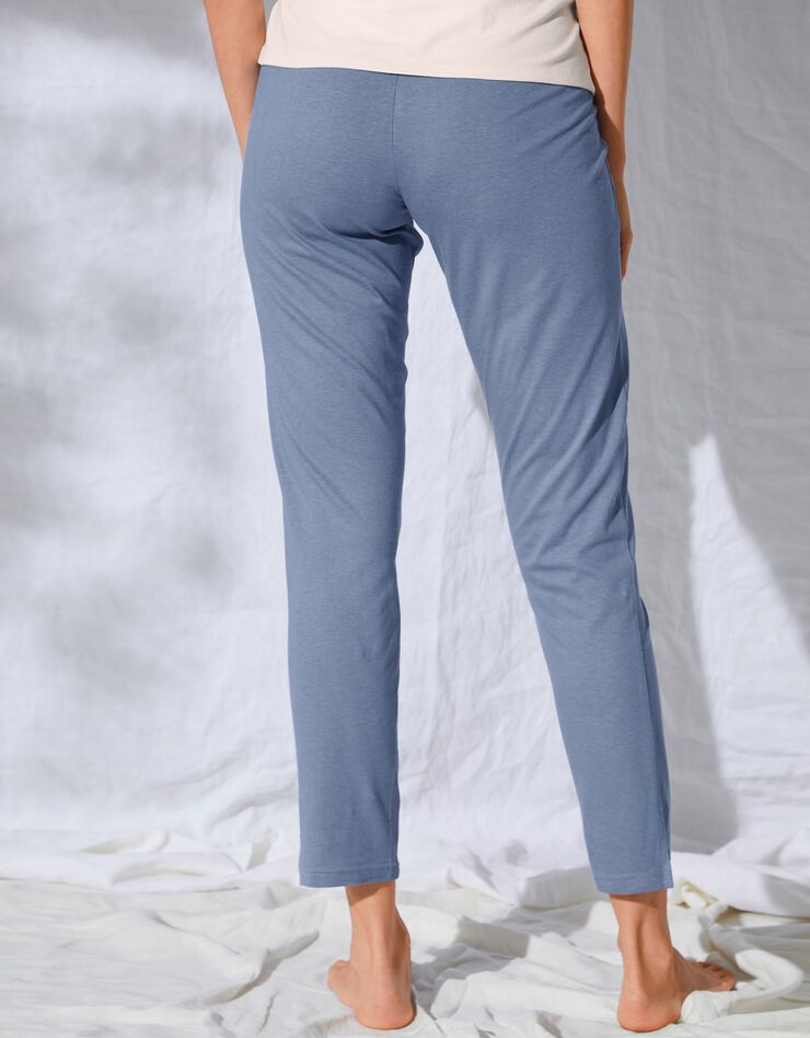 Pantalon fuselé uni taille élastiquée (bleu jean) Pantalon fuselé uni taille élastiquée (bleu jean)