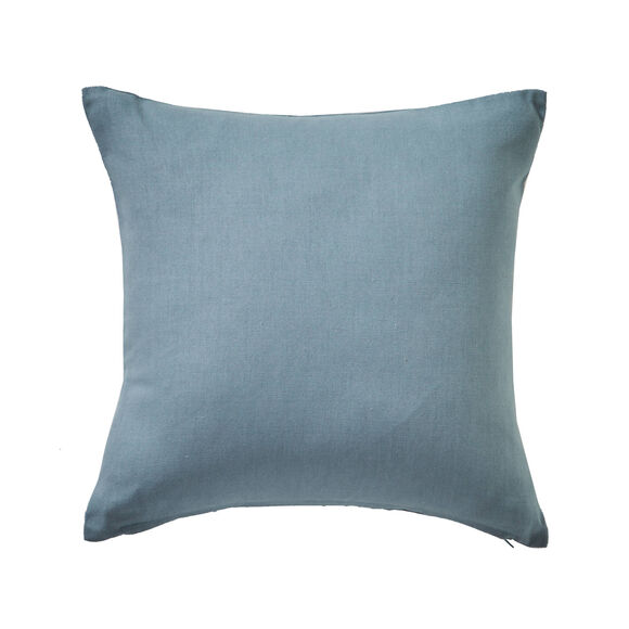 Housse de coussin unie bachette - lot de 2 (bleu grisé)