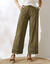 Pantalon large 7/8ème, broderie anglaise (kaki)