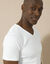 Tee-shirt sous-vêtement homme col V manches courtes chaleur douce - lot de 2 (blanc)