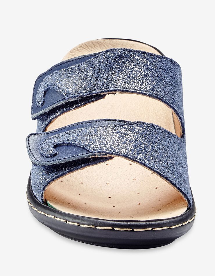 Mules compensées en cuir - largeur confort (marine) Mules compensées en cuir - largeur confort (marine)