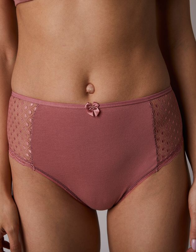 Culotte maxi dentelle coton uni et imprimé floral Tropea - lot de 4 (grenade + noir)