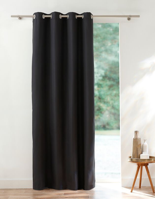 Rideau isolant uni envers polaire finition oeillets (anthracite)