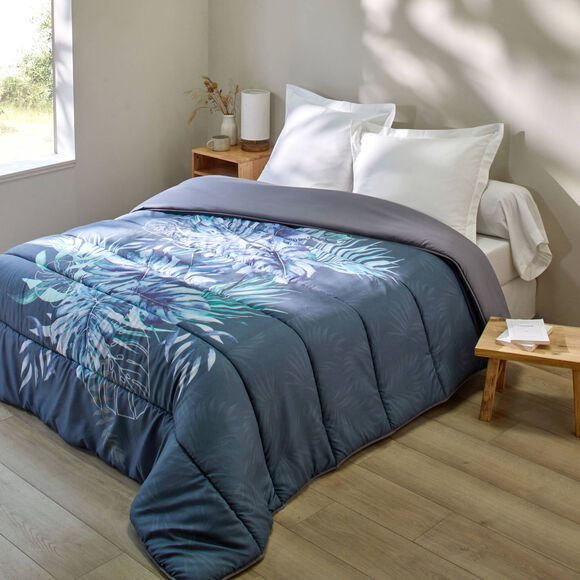 Couette microfibre imprimée Savana 400g/m2 (bleu / vert)