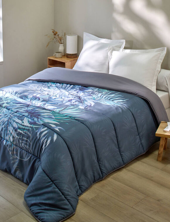 Couette microfibre imprimée Savana 400g/m2 (bleu / vert)