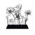 Déco fleurs métal filaire GM (noir)