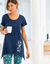 T-shirt asymétrique manches courtes – marine (marine)