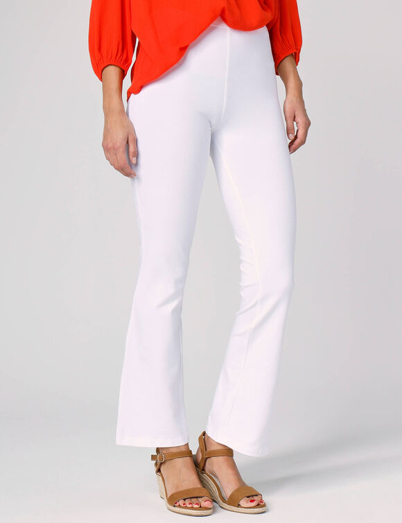 Legging bootcut uni, taille &eacute;lastiqu&eacute;e (blanc)