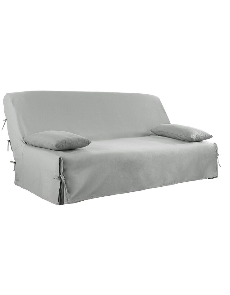 Housse clic-clac standard coton bachette uni (gris perle)