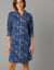 Chemise de nuit en pilou forme liquette imprimé étoiles (marine)