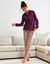 Pyjama boutonné imprimé animalier (aubergine)