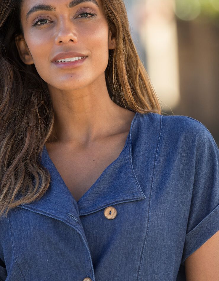 Robe saharienne denim boutonnée (stone) Robe saharienne denim boutonnée (stone)