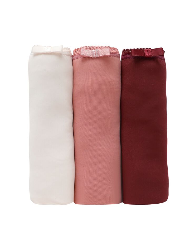 Culotte forme maxi en microfibre et dentelle stretch - lot de 3 (neutre) Culotte forme maxi en microfibre et dentelle stretch - lot de 3 (neutre)