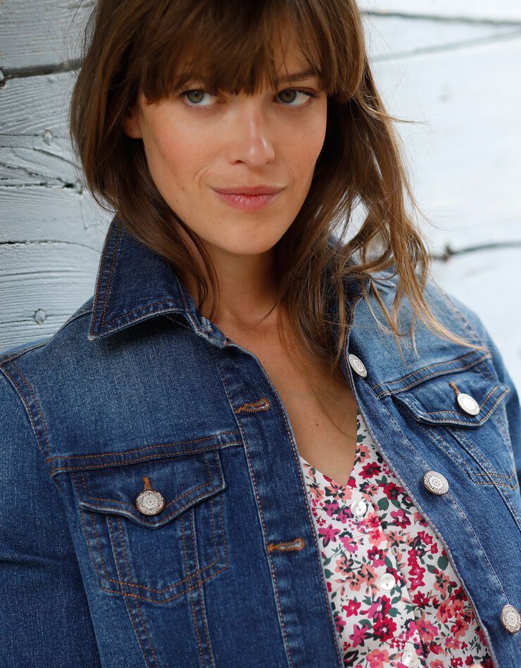 Veste boutonnée en jean (stone)