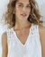 Blouse sans manches avec dentelle (écru)