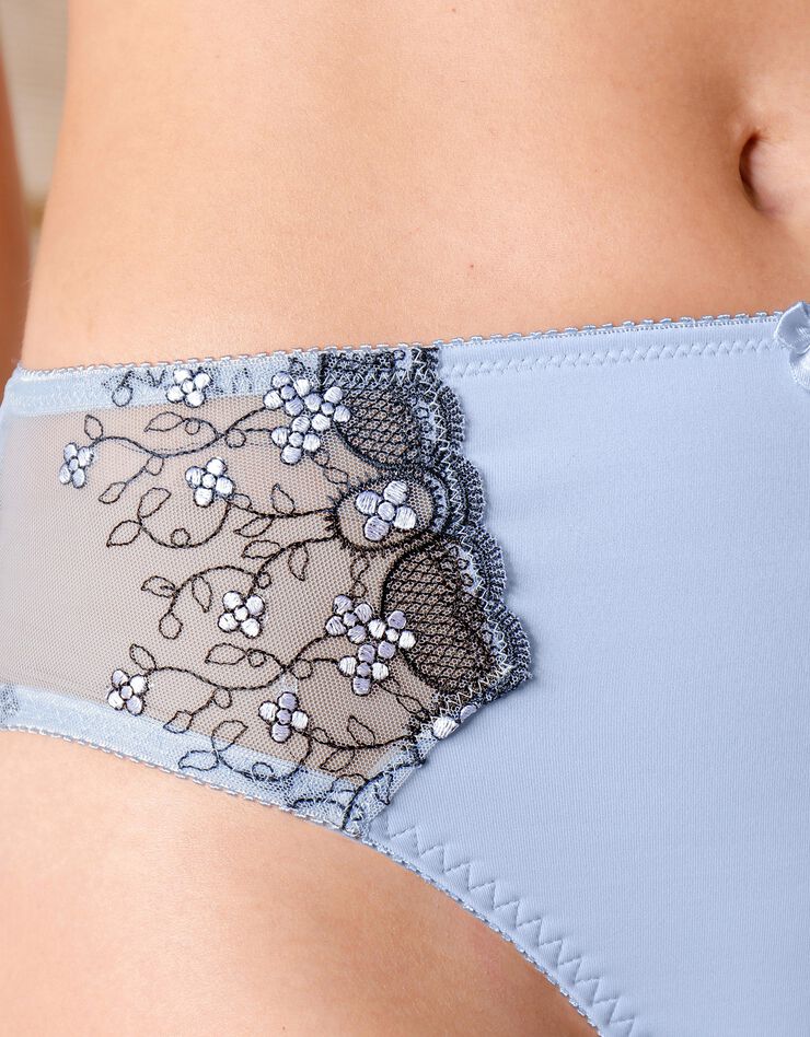 Culotte microfibre tulle brodé Caminata (bleuet) Culotte microfibre tulle brodé Caminata (bleuet)