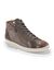Basket montantes zippées en cuir souple effet irisé - taupe  (taupe)