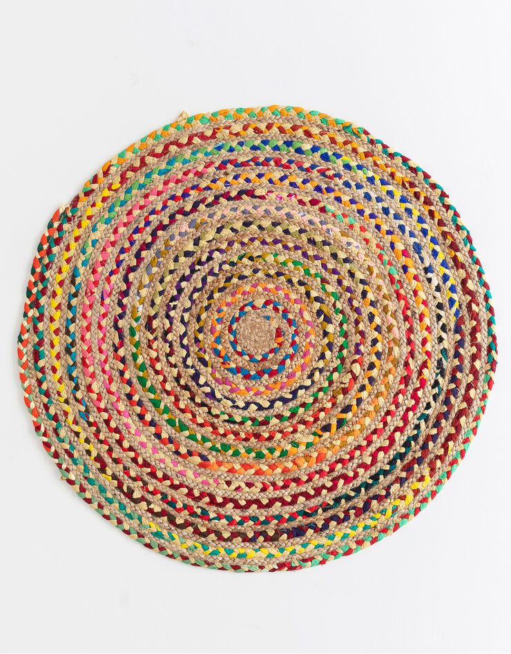 Tapis rond en jute et coton (multicolore) Tapis rond en jute et coton (multicolore)