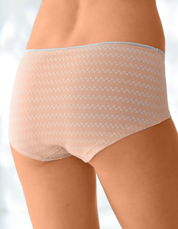 Shorty coton iimprimé motif à pois assortis – lot de 4 (noir / blush) Shorty coton iimprimé motif à pois assortis – lot de 4 (noir / blush)