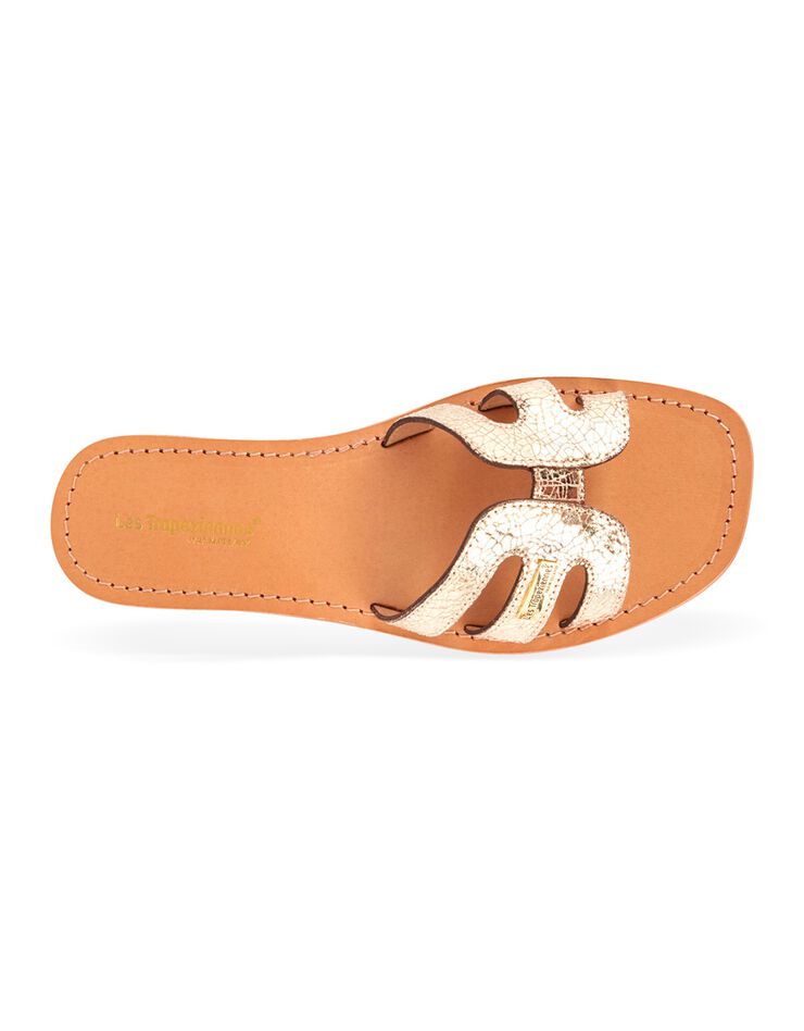 Mules plates en cuir Hadamia, pieds larges (doré)