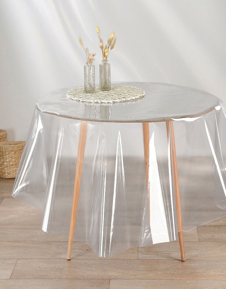 Nappe toile cirée transparente (transparent / blanc)